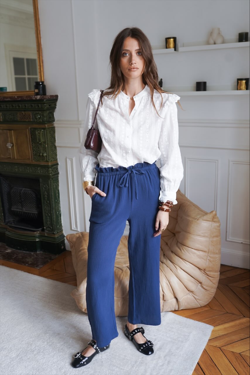 Blusa Élise Bordada Blanca