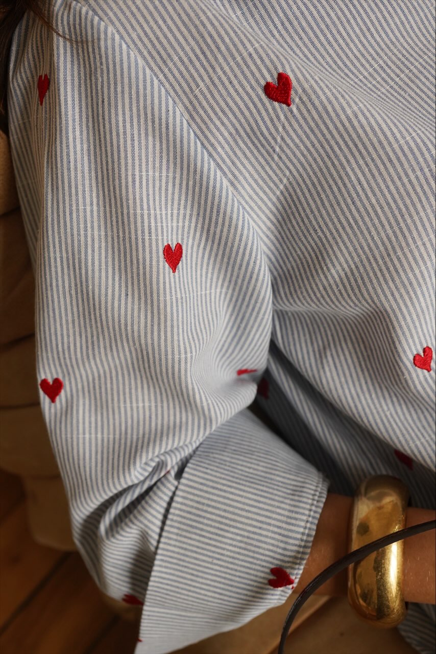 Blusa Juliette Corazones Celeste