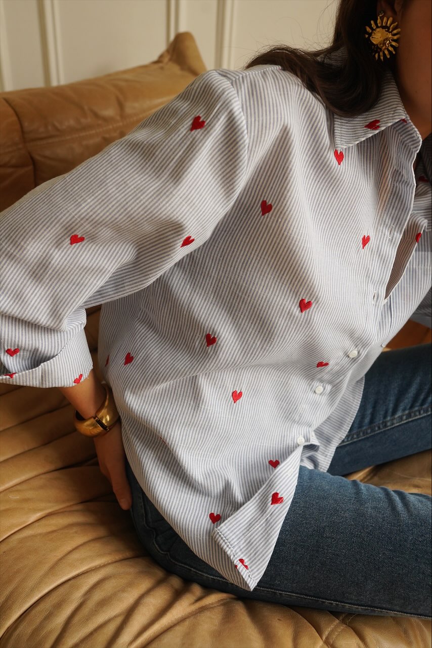 Blusa Juliette Corazones Celeste