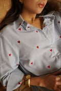 Blusa Juliette Corazones Celeste