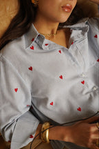 Blusa Juliette Corazones Celeste