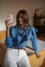 Blusa Amélie con Volante Denim