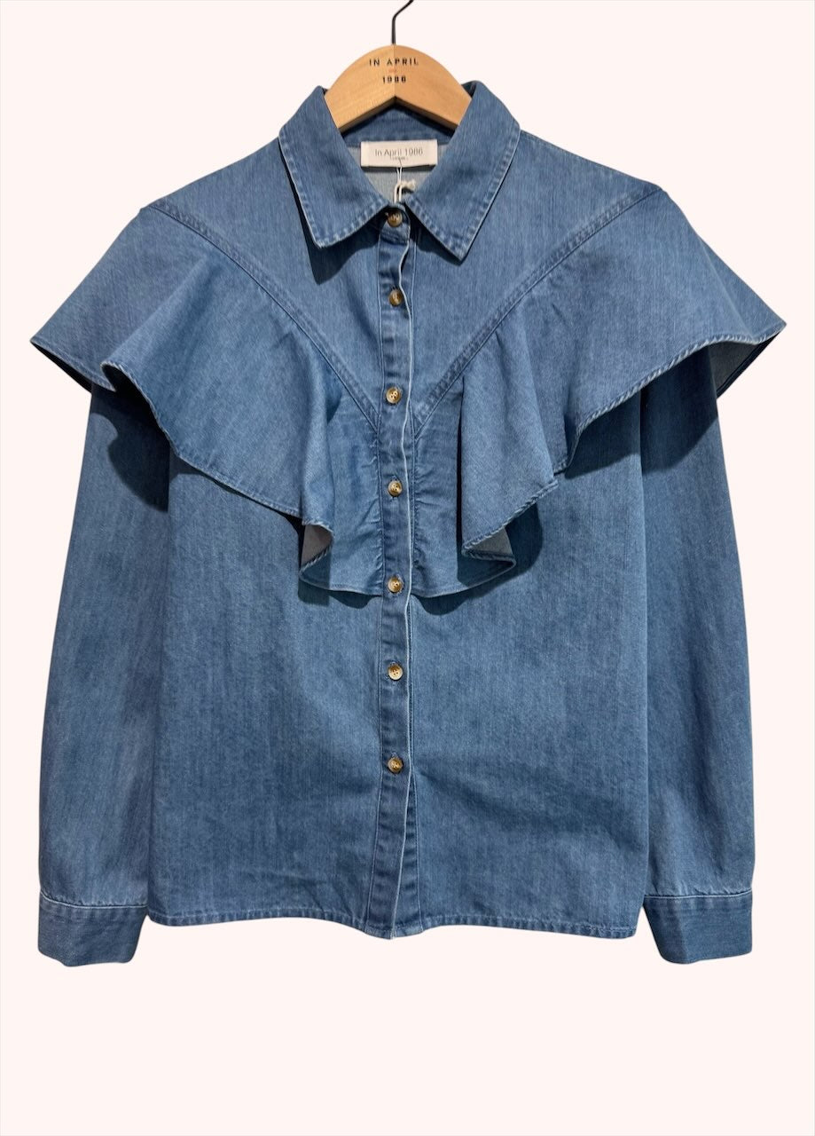 Blusa Amélie con Volante Denim